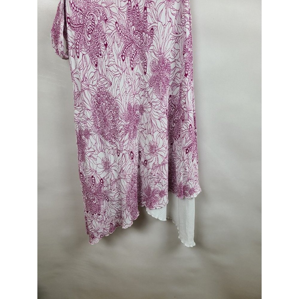 Soft Surroundings White Purple Floral Layered Sleeveless Tunic Top Small - Picture 7 of 8